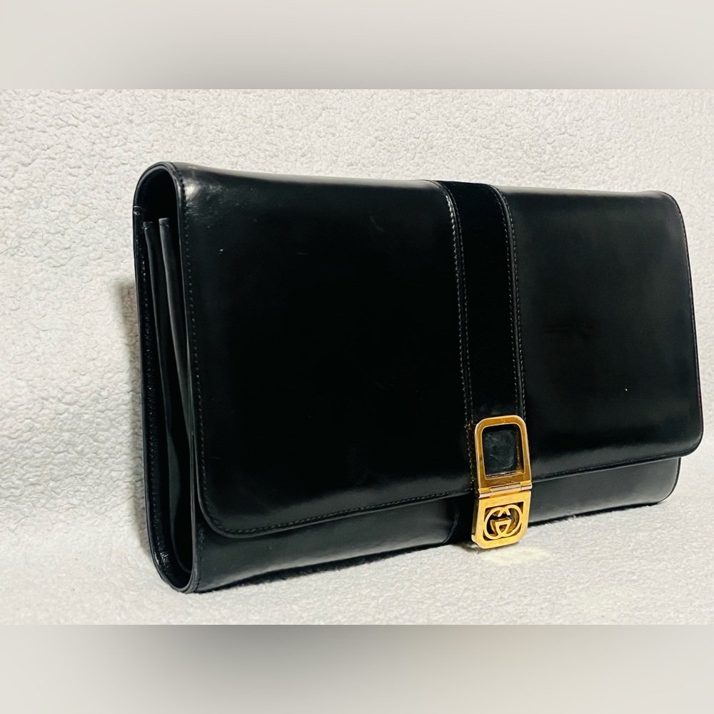 Gucci Vintage Interlocking GG Black Clutch/Crossbody Bag - Picture 7 of 14